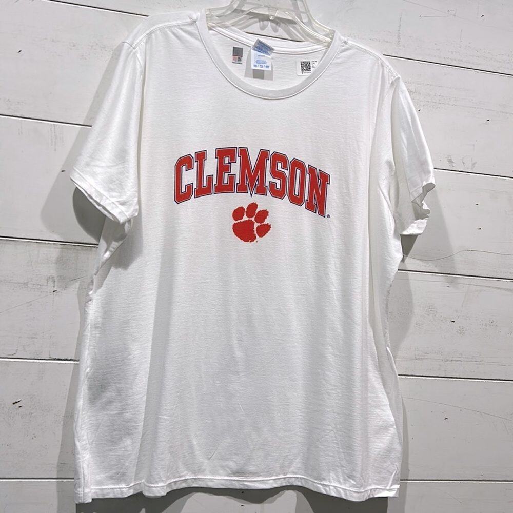 Clemson Tigers Womens Arch Over White T-Shirt - XXL - NWT